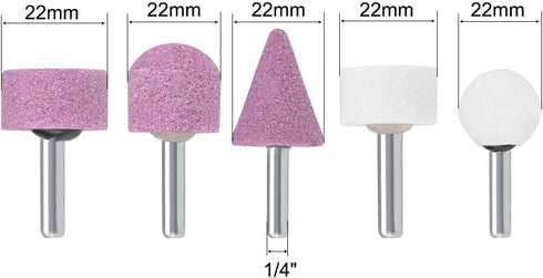 uxcell Abrasive Stone Points Set, Grinding Wheel Polishing Head Bit with 6mm Shank, 10Pcs