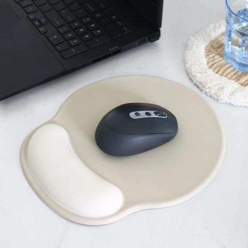 Solid Khaki Ergonomic Mouse Pad with Wrist Support, Non-Slip Gel Bottom for Office, Gaming, Computer