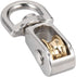 uxcell 1/5" Lifting Crane Swivel Hook, Single Pulley Block Hanging Wire Towing Wheel, Zinc Alloy, 2pcs
