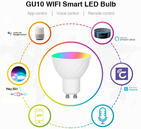 ngnsky GU10 Dimmable Bulbs 5W Homekit Smart RGBCW LED Light Works with Homekit Siri Voice Control