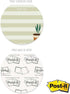 Plant Theme Sticky Note Pad Assortment, Set of 3 Round Flat Top Plant Lady Note Pads, 50 Sheets Per Pad