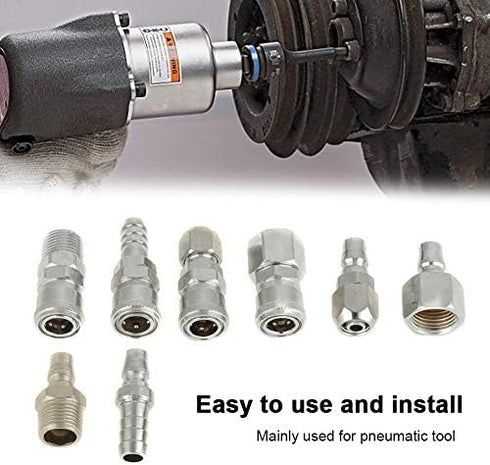 8pcs BSP 1/2" Air Hose Coupler Pneumatic Plug Socket Air Compressor Hose Quick Connector Set by Hilitand