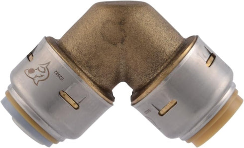 SharkBite Max 1/2 Inch x 1/2 Inch Polybutylene Transition 90 Degree Elbow, Push to Connect Brass Plumbing Fitting, PEX Pipe, Copper, CPVC, PE-RT, HDPE, UR4248A