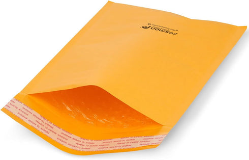 Fosmon #0 Extra Wide Kraft Bubble Mailer, 6.5x10 (100 Pack), Padded Shipping Mailing Envelopes for Gifts