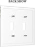 Light Switch Covers Decorative 2 Toggle, Eucalyptus Sage Green Watercolor Plant Leaves Double Toggle Wall Plate