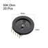 uxcell 50K Ohm Dial Wheel Potentiometer for Audio Stereo Volume Switch Control 16x2mm 20Pcs