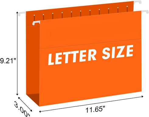 RAZCC Extra Capacity Hanging File Folders, 60 Pack Letter Size Reinforced with 3 Inch Expansion for Bulky Files