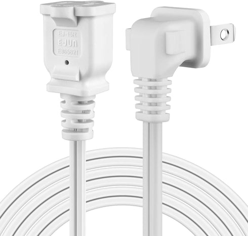 Right Angled Polarized 2-Prong Male-Female Power Cord, 3FT US AC Extension Cable SPT2 16AWG 13A/125V Nema 1-15P to 1-15R