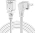 Right Angled Polarized 2-Prong Male-Female Power Cord, 3FT US AC Extension Cable SPT2 16AWG 13A/125V Nema 1-15P to 1-15R