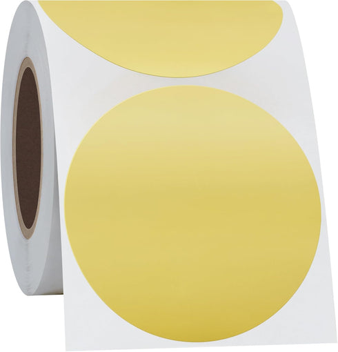 Hybsk 2 Inch Matte Gold Labels, Round Color Coding Dots, 300 Adhesive Stickers Per Roll (Gold)