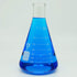 Glass Flask Erlenmeyer Flask, Narrow Mouth, 1000ml Graduated Flask with Stopper (Single).