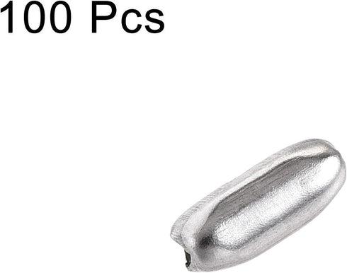 uxcell 100 Pack Ball Chain Connector, 2mm Stainless Steel Clasp Crimp Clips Link Connection