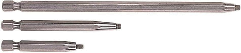 2 Set 1/4" Square Drive Bits - Long Impact Driver Bit w/Hardened Steel Tip & Hex Shank To Reduce Stripouts & Increase