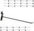 Black Slatwall Hooks, 12 Inch, 25PC Heavy Duty Display Hooks for Retail
