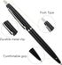 Unibene 6 Pack Black & Silver Click Ballpoint Pens - 1.0mm Medium Point Black Ink with 6 Stainless Steel Refills