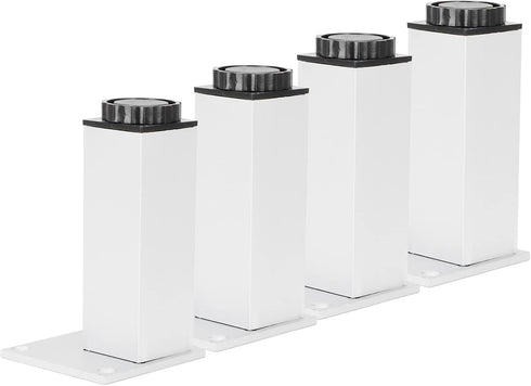 4Pcs 120mm Adjustable Square Cabinet Legs, Aluminum Alloy with Rotating Knob for Height Adjustment, for Cabinet Shelf