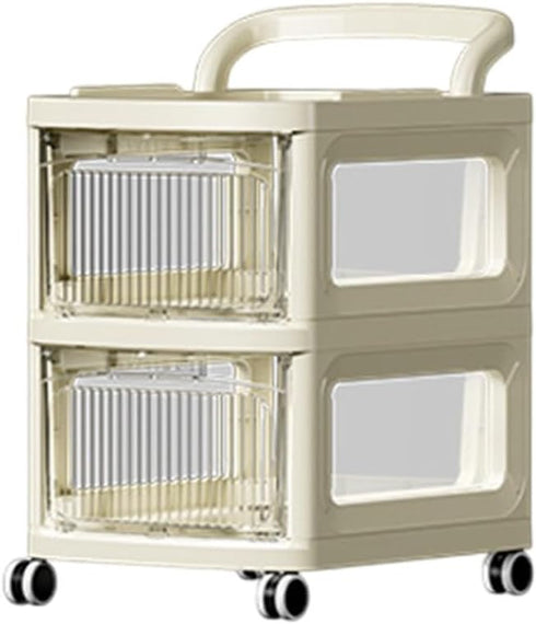 Generic 2/3/4-Tier Rolling Storage Cart Multi-Purpose Organizer for Kitchen, Bathroom & Living Room, Transparent