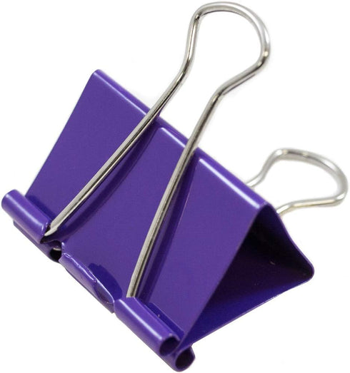 JAM PAPER Colorful Binder Clips - Large - 1 1/2 Inch (41 mm) - Purple Binderclips - 12/Pack by JAM Paper