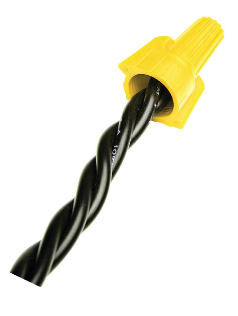 NSI Easy-Twist Winged Wire Connector, Standard Type, 18-10 AWG Wire Range, 300V, Yellow, Box of 100