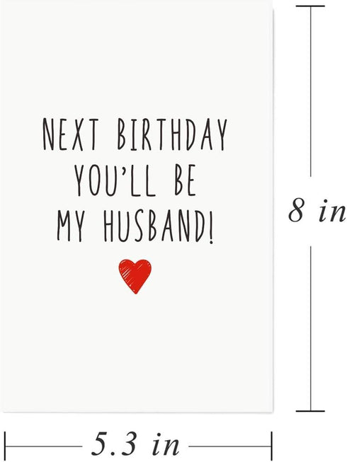 Gonzey Funny Birthday Card for Future Husband - Romantic Birthday Card for Fiance