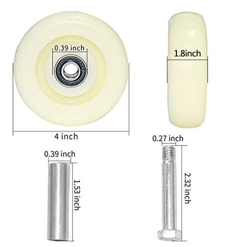 URBEST Push Cart Wheels, Heavy Duty 4 Inch PU Caster Wheels Bearings Repair Kits, Pltae Casters, Shelf Replacement Wheels for Platform Trucks up to 265 Pounds (M:4 Inch,Beige)