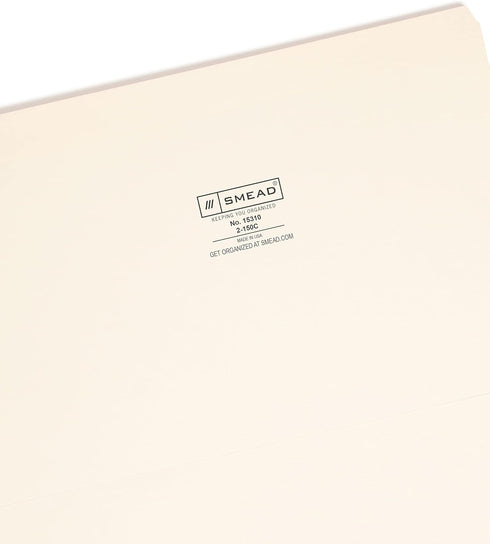 Smead File Folder, Legal Size, Manila, Reinforced Straight-Cut Tab, 100 per Box (15310)