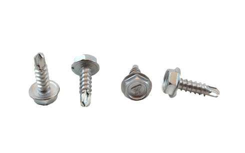 Stainless #6 x 1/2 Inch Hex Washer Head Self Drilling Tek Screws, 100 Pieces, 410 Stainless Steel