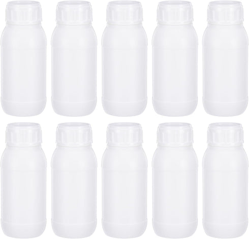 PATIKIL 10 Pcs 100ml Small Mouth Round Reagent Bottles, PE with Screw Cap for Lab Liquid Storage