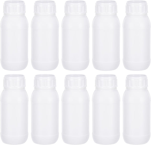 PATIKIL 10 Pcs 100ml Small Mouth Round Reagent Bottles, PE with Screw Cap for Lab Liquid Storage