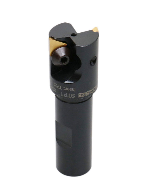 Accusize Industrial Tools Indexable End Mill with 2 Pcs TPG22 Carbide Inserts, 1'' Cutting Diameter