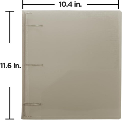 JAM PAPER Plastic 2 inch Binder, Smoke Grey, 3 Ring Binder