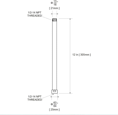 Shower Head Extension Arm, 12 Inches, Oil Rubbed Bronze, 304 Stainless Steel Shower Pipe Extension