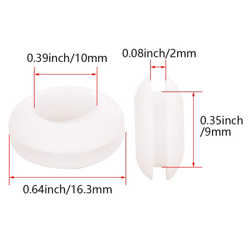 Fielect 100Pcs Rubber Grommet, 10mm Inner Dia, Oil Resistant Armature Rubber Grommets for Wiring Cable