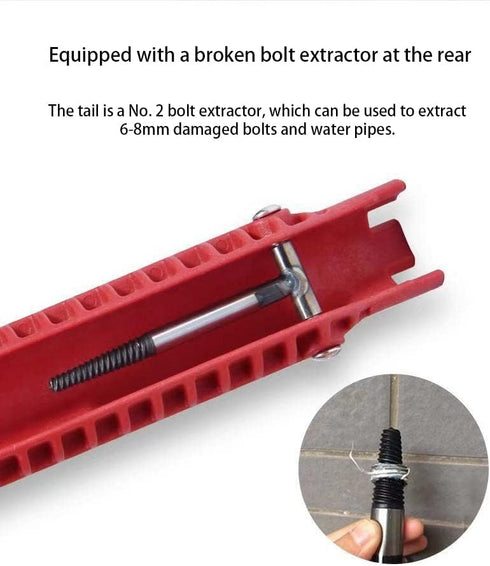 8 in 1 Multifunctional Sink Bathroom Wrench, Plumbing Installation Tool for Faucet Washing Basin Corner Valve Repair