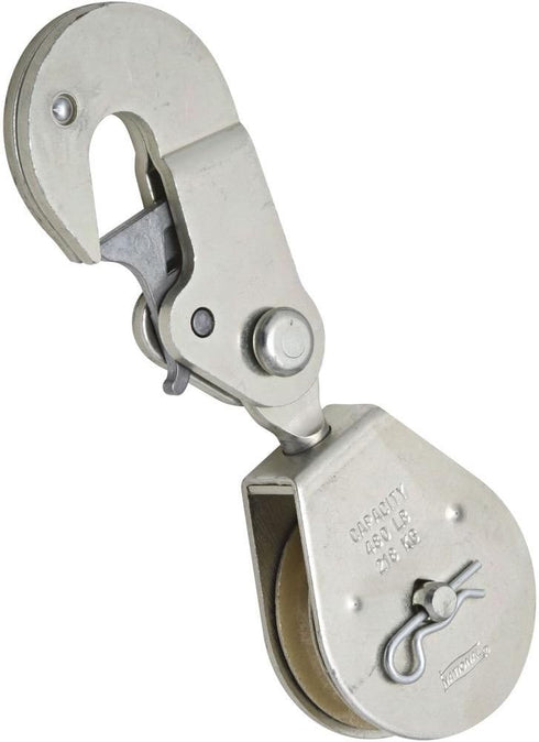 National Hardware N233-270 3223BC Latching Swivel Hook Single Pulley in Zinc plated