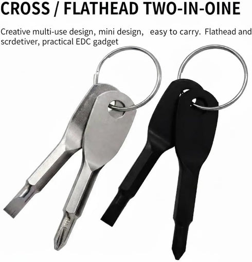 Utaly Portable Multifunction Key Chain Pocket Screwdriver Dual-purpose Mini Shape Travel Kits Outdoor Home Screwdriver