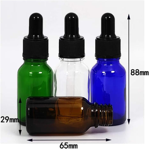 Bioll 15ml (1/2 oz) Glass Dropper Bottle, Essential Oil Bottle with Glass Eye Droppers, 24Pcs (Blue)