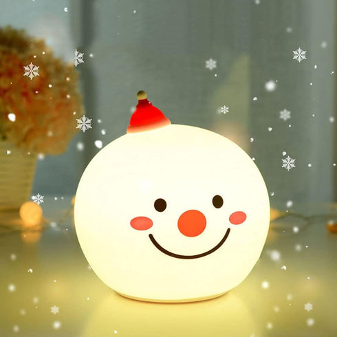 TTBDDDYH Samll 7-Color LED Night Lamp for Kids Room - Bedside Lamp, Cute Snowman Soft Silicone Baby Nursery Night Lamp