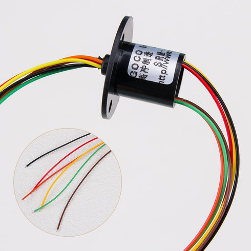 12.5mm 300Rpm Capsule Electrical Slip Ring, 6 Wires CIRCUITSx2A for Monitor Robotic Test Equipment (1Pcs)