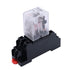 mxuteuk 2pcs HH52P DC 12V Coil 8 Pin 5A DPDT Electromagnetic Power Relay with Base and DIN Rail Slotted Aluminum