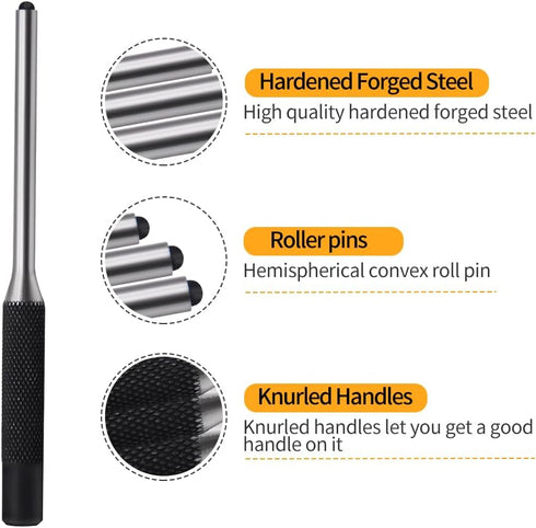 Pin Punch Set, 9pcs 1/16" - 5/16" Removing Repair Tools with Storage Pouch for Automotive and Jewelry
