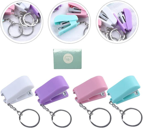 Heavy Duty Keychain Mini Stapler, 5 Pieces, Tiny Portable Hand Staplers for Office DIY Tools