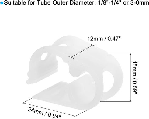 uxcell Plastic Tubing Clamps, 10pcs 1/8"-1/4" Tube OD Adjustable Tube Clamp Laboratory Pinch Valve Flow Control Hose Clamp