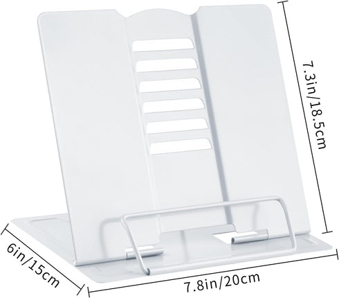 MSDADA Desk Book Stand: Adjustable Metal Cookbook Holder for Recipes and Textbooks