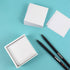 White Sticky Notes Cube Dispenser, 3x3 Inch Memo Holder, PS Notepad Organizer for Home and Office Desk Organization