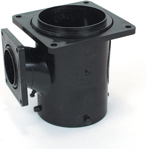 Valterra T1010 Flanged Valve Fitting, 3" San Tee Reducing, 3" Bayonet x 3" and 1-1/2" Rotating Flange, Black