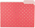 Graphique Flamingo Pink File Folder Set, Includes 9 Folders and 3 Unique Flamingo and Polka Dot Designs, Gold Foil on