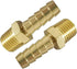 Avanty Brass Hose Barb Fitting, 1/8" Barbed x 1/4" NPT Male Adapter Connector, Pack of 2