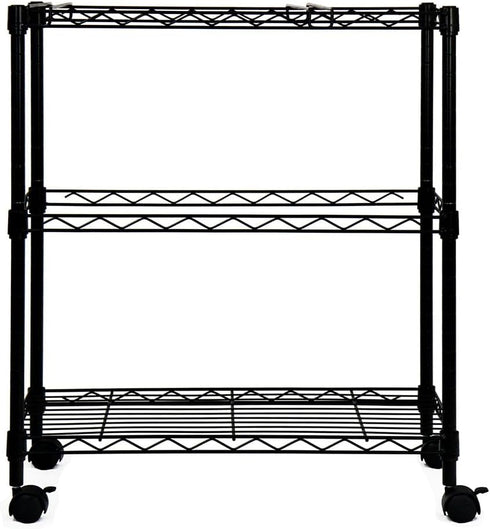 Oceanstar 2-Tier Metal Rolling File Cart, 24 in. L x 12.4 in. W x 28 in. H, Black