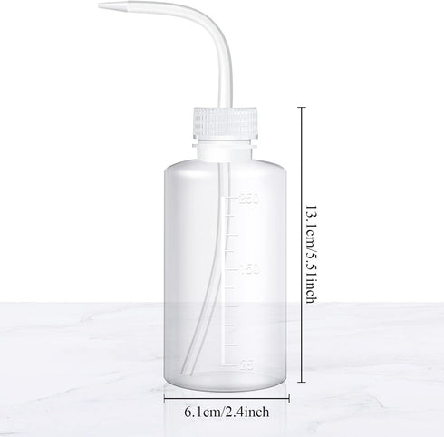 18 Pcs Tattoo Wash Bottle, Plastic Squeeze Bottle 250 ml with Narrow Mouth for Lab Wash and Plant Irrigation
